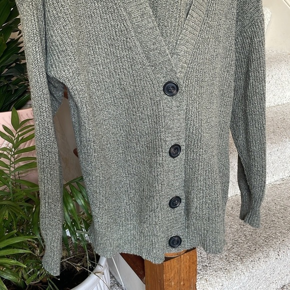 American Eagle Sage Knit V Neck Cardigan - Picture 3 of 9